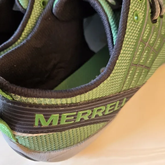 Merrell Men's Trail Glove  2 Black Green Vibram Running Shoes US 8.5 /8 UK.