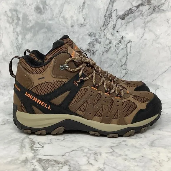 Merrell Size 10 Earth Black Accentor 3 Mid Hiking Boots Waterproof Lace Up P25-5