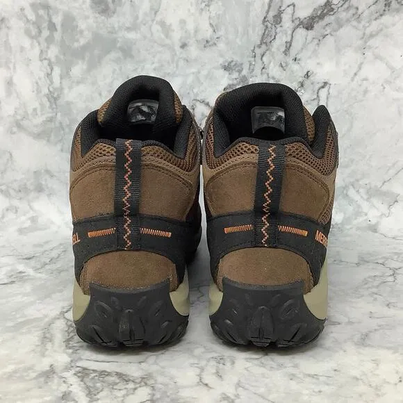 Merrell Size 10 Earth Black Accentor 3 Mid Hiking Boots Waterproof Lace Up P25-5