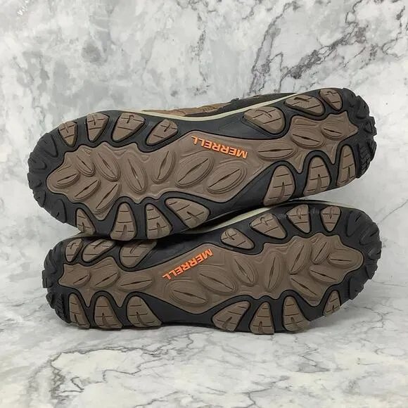 Merrell Size 10 Earth Black Accentor 3 Mid Hiking Boots Waterproof Lace Up P25-5