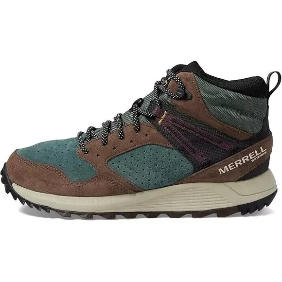 Merrell Wildwood Mid Leather WP Hiking Boots Mens Size 13 Forest Green J068031