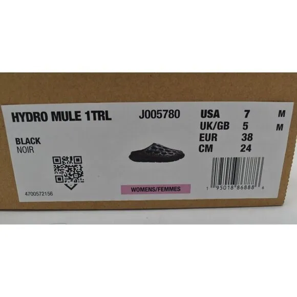 Merrell Womens Size 7 Hydro Mules 1TRL Black Slip On Shoes