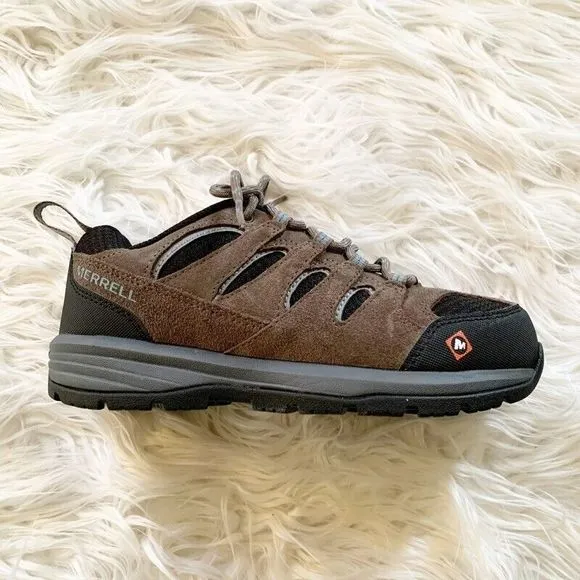 Merrell Womens Work Boots Brown Black Leather Waterproof Lace Up 5 New
