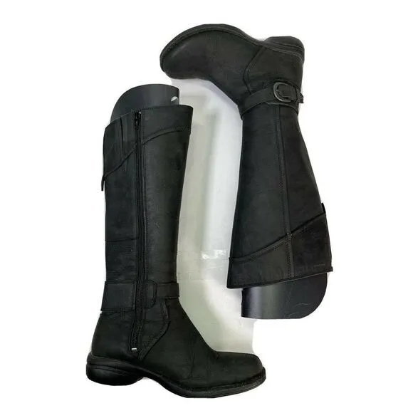 Merrell Womens Size 5 US Black Captiva Buckle-up Waterproof Boots Tall Lined Zip