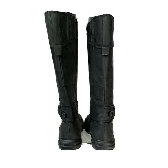 Merrell Womens Size 5 US Black Captiva Buckle-up Waterproof Boots Tall Lined Zip