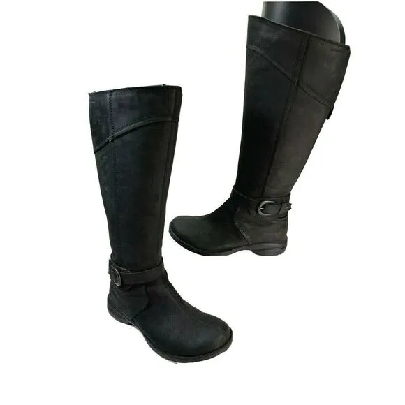 Merrell Womens Size 5 US Black Captiva Buckle-up Waterproof Boots Tall Lined Zip