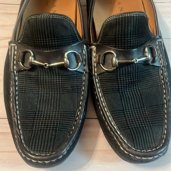 Mezlan &quot;Salinas&quot; 7053 Black Suede Sz 10 Burnished Calfskin Horsebit Loafer