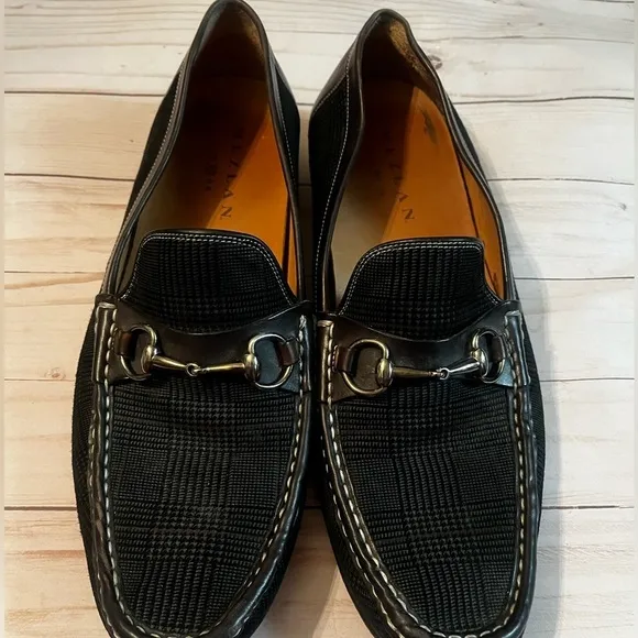 Mezlan &quot;Salinas&quot; 7053 Black Suede Sz 10 Burnished Calfskin Horsebit Loafer