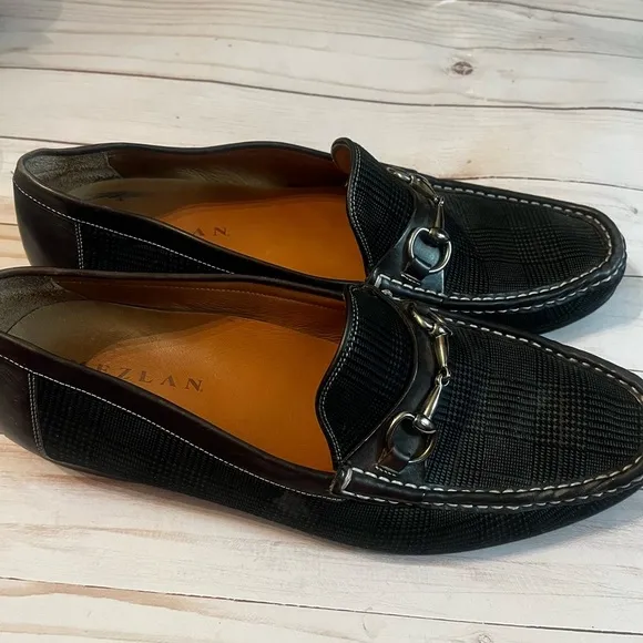 Mezlan &quot;Salinas&quot; 7053 Black Suede Sz 10 Burnished Calfskin Horsebit Loafer