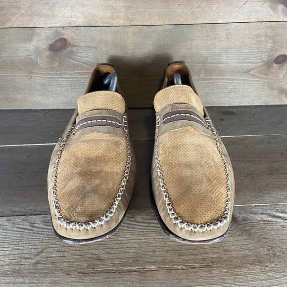 mezlan mens size 11 shoes brown leather slip on comfort loafers