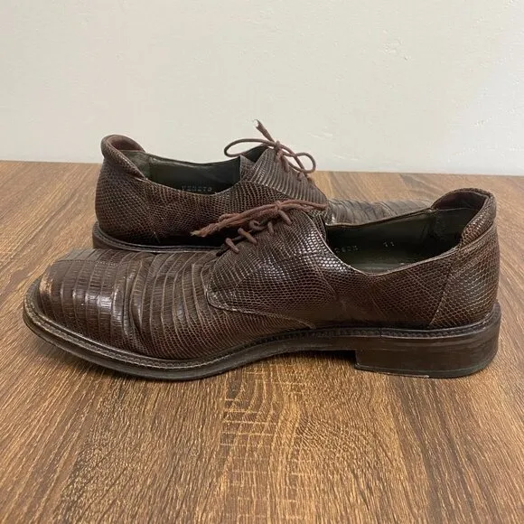 Mezlan Veneto Genuine Lizard Derby Square Toe Casual Dress Shoes