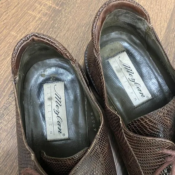 Mezlan Veneto Genuine Lizard Derby Square Toe Casual Dress Shoes
