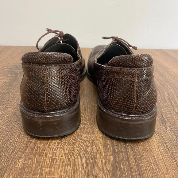 Mezlan Veneto Genuine Lizard Derby Square Toe Casual Dress Shoes