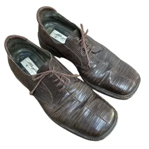 Mezlan Veneto Genuine Lizard Derby Square Toe Casual Dress Shoes