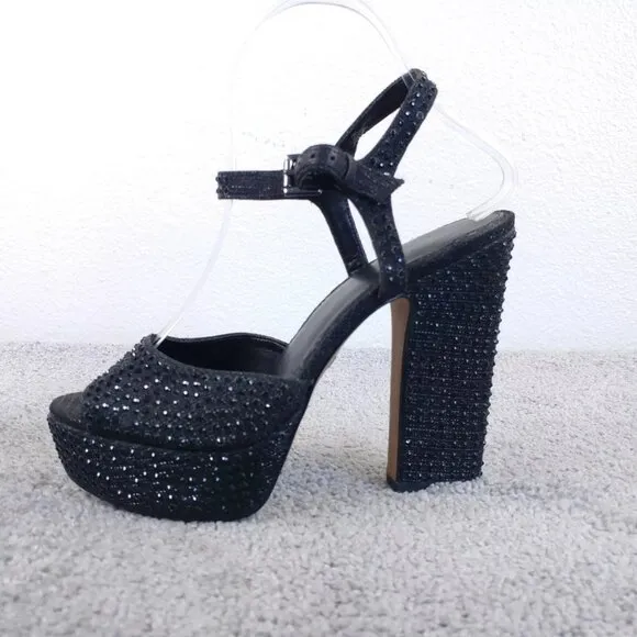 Michael Kors Bennett Womens Size 7 Shoes Rhinestone Crystal Platform Heels