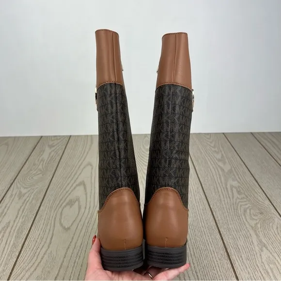 Michael Kors Big Girls Finley Heart Logo Tall Shaft Boots Caramel Brown $69