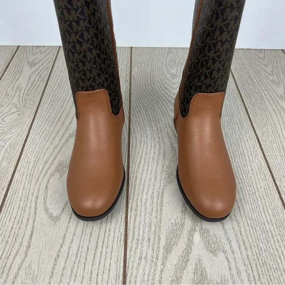 Michael Kors Big Girls Finley Heart Logo Tall Shaft Boots Caramel Brown $69