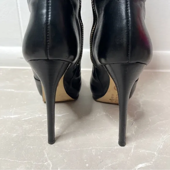 Michael Kors Black Leather Caroline Tall Boots With Box
