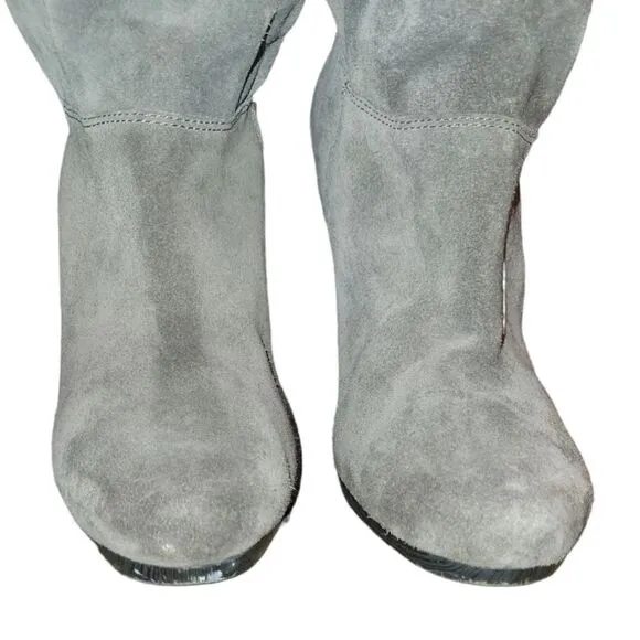 Michael Kors Grey Gray Kincade Suede Slouchy Tall Heel Boots 7