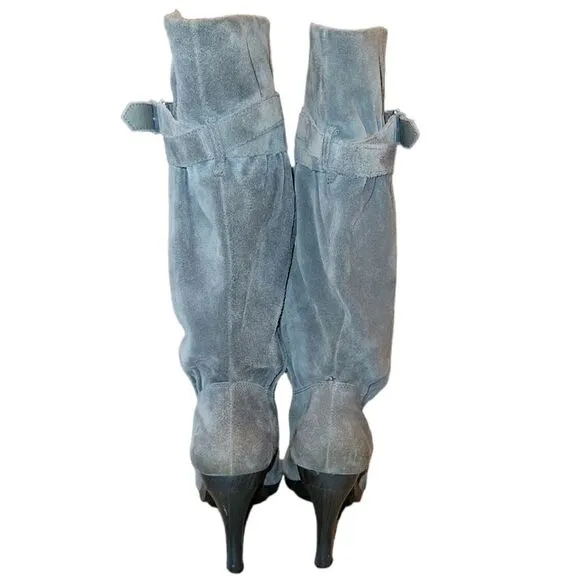 Michael Kors Grey Gray Kincade Suede Slouchy Tall Heel Boots 7