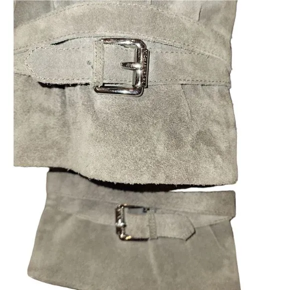 Michael Kors Grey Gray Kincade Suede Slouchy Tall Heel Boots 7