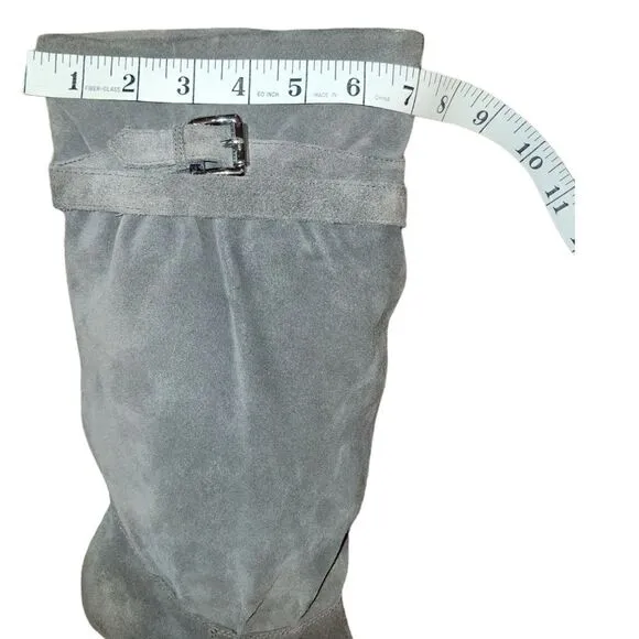 Michael Kors Grey Gray Kincade Suede Slouchy Tall Heel Boots 7
