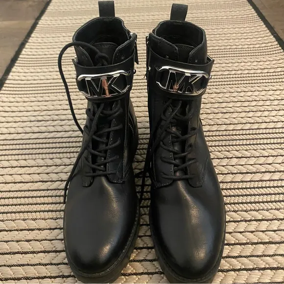 Michael Kors Kincaid Leather Combat Boot