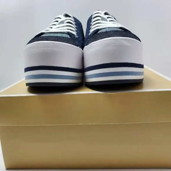 Michael Kors Ronnie Denim Platform Low Top Sneaker Size 9.5