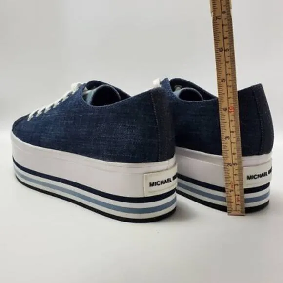 Michael Kors Ronnie Denim Platform Low Top Sneaker Size 9.5
