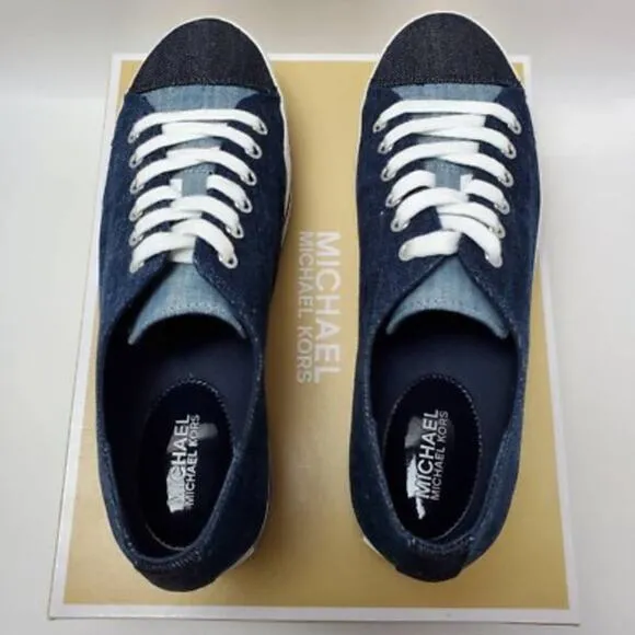 Michael Kors Ronnie Denim Platform Low Top Sneaker Size 9.5