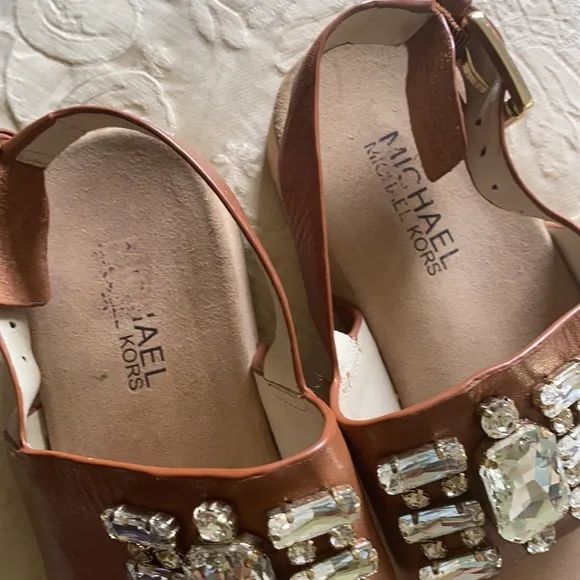 Michael Kors tan “bling” sandals size 6