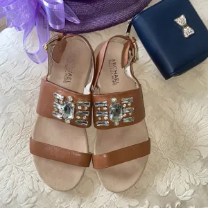 Michael Kors tan “bling” sandals size 6