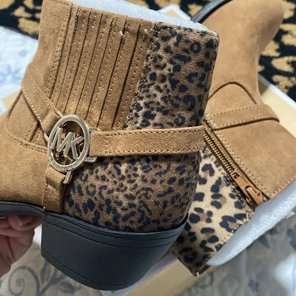 Michael Kors Tan Leopard Ankle Boots
