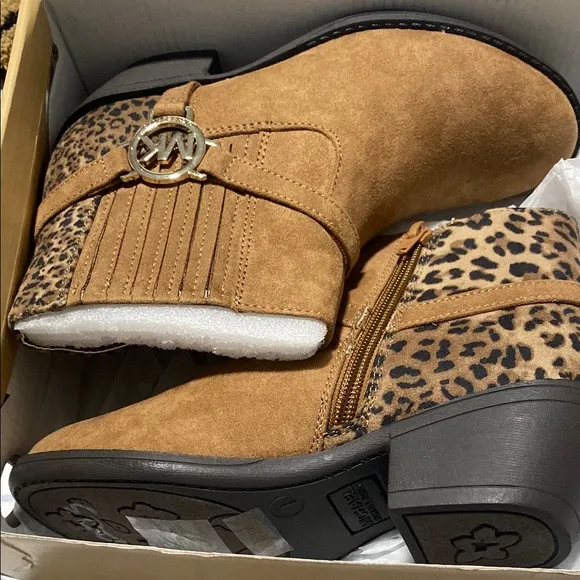 Michael Kors Tan Leopard Ankle Boots