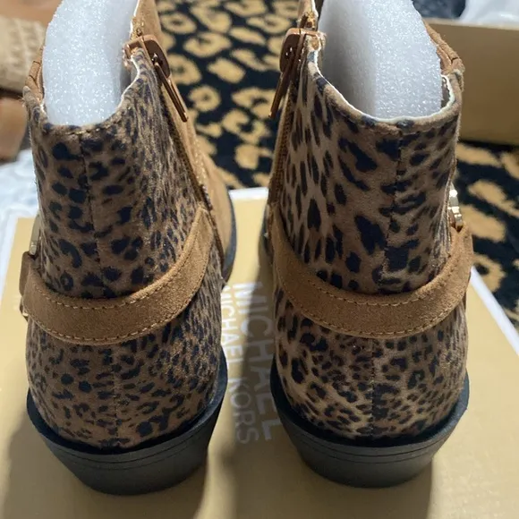 Michael Kors Tan Leopard Ankle Boots