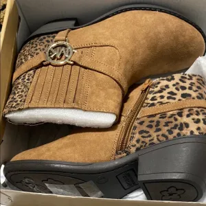 Michael Kors Tan Leopard Ankle Boots