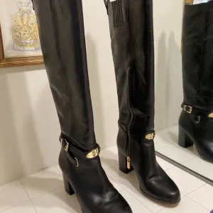 Michael Kors Women's Arley Tall Black Leather Knee High  Boots