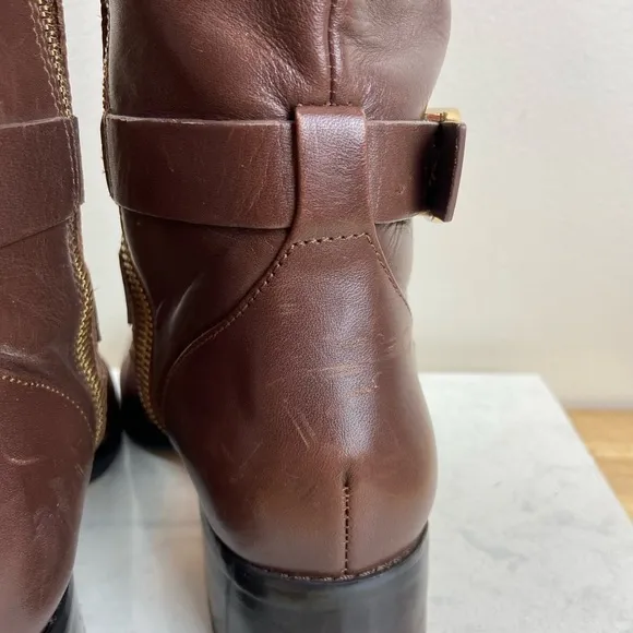 MICHAEL Michael Kors Bryce Tall Leather Riding Boots Wide Calf