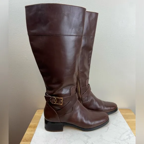 MICHAEL Michael Kors Bryce Tall Leather Riding Boots Wide Calf
