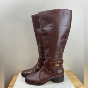 MICHAEL Michael Kors Bryce Tall Leather Riding Boots Wide Calf