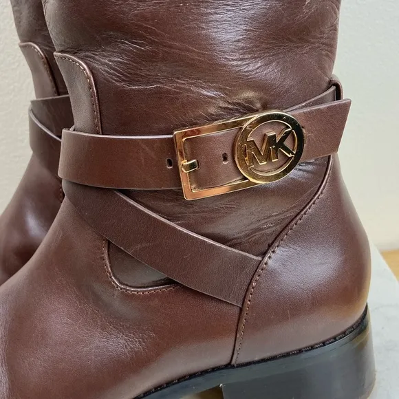 MICHAEL Michael Kors Bryce Tall Leather Riding Boots Wide Calf