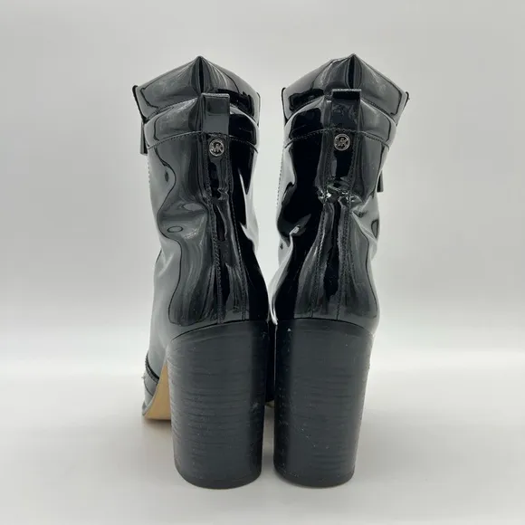 MICHAEL MICHAEL KORS ROSARIO LACE UPPATENT LEATHER ANKLE BOOTS SZ6.5