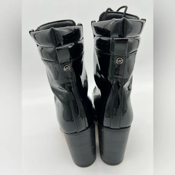 MICHAEL MICHAEL KORS ROSARIO LACE UPPATENT LEATHER ANKLE BOOTS SZ6.5