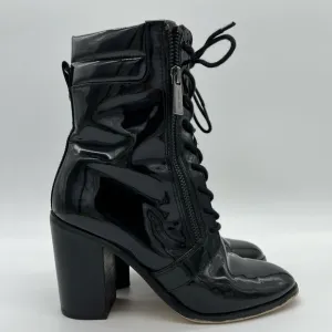 MICHAEL MICHAEL KORS ROSARIO LACE UPPATENT LEATHER ANKLE BOOTS SZ6.5