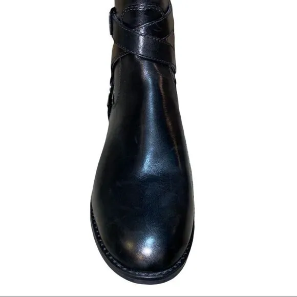 MICHAEL Michael Kors Preston Leather Tall Black Riding Boots Size 5.5M New
