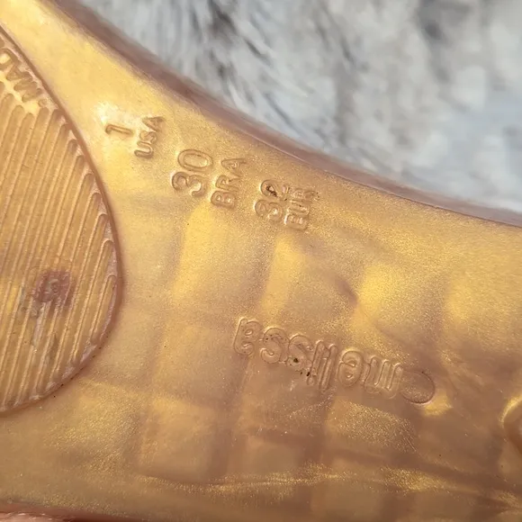Mini Melissa Gold Disney Cinderella Shoes, Girls 1, Great Condition