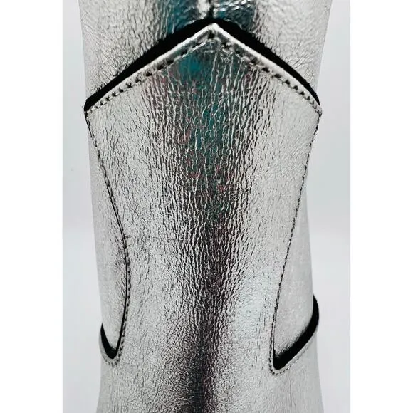 MINT 6.5 Silver VERONICA BEARD “Loretta” Leather Western Booties - Retail: $495