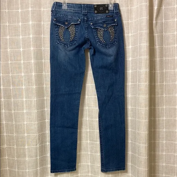 Miss‎ Me Jeans Embellished Angel Wings Pockets Bootcut Denim Jeans Studded Sz 29