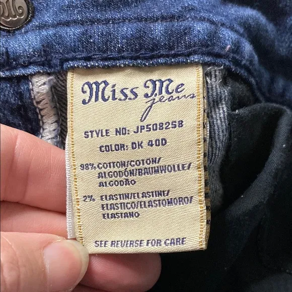 Miss‎ Me Jeans Embellished Angel Wings Pockets Bootcut Denim Jeans Studded Sz 29