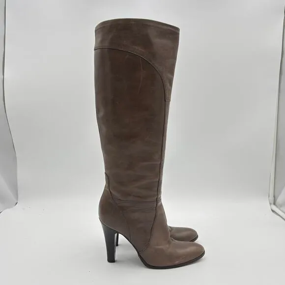 Miss Sixty Tall Knee High Heeled Leather Boots Women's 36 Made in Italy Y2K
